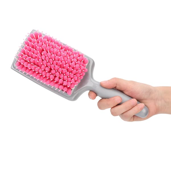 Antistatisk vattenabsorption luftkudde snabbtorkande hårhandduk kam massageborste (rosa)