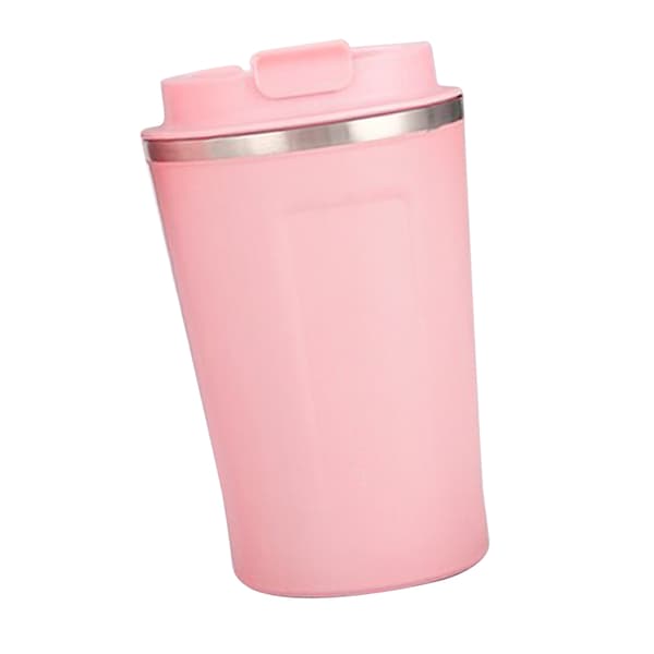 Isolerad kopp 304 rostfritt stål foder säkerhetslås stor kapacitet bärbar isolerad kaffemugg med lock för kontor rosa 380ml