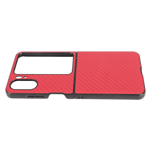 Carbon Fiber Texture Folding Telefon Case Mobiltelefon Cover för Oppo Find N2 Flip Red