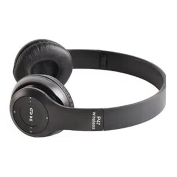 P47 Bluetooth Headset Multifunktion Djup Bas Brusreducering Vikbara trådlösa sporthörlurar för hemmakontor Resor Svart