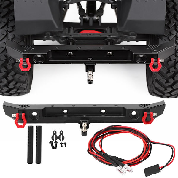 Metall bakre stötfångare med D-ringar Passar för Axial SCX10 III AXI03007 1/10 RC bilmodell