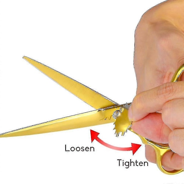 4 st/set Professionell Salong Frisörsaxar Frisering Saxar Klippverktyg Kit 7.0 tum zd EQ guld