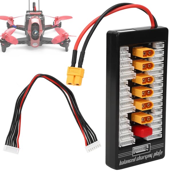 2S‑6S XT60 Stik Parallel Opladningskort RC Batteriopladningskort Para Board Sort