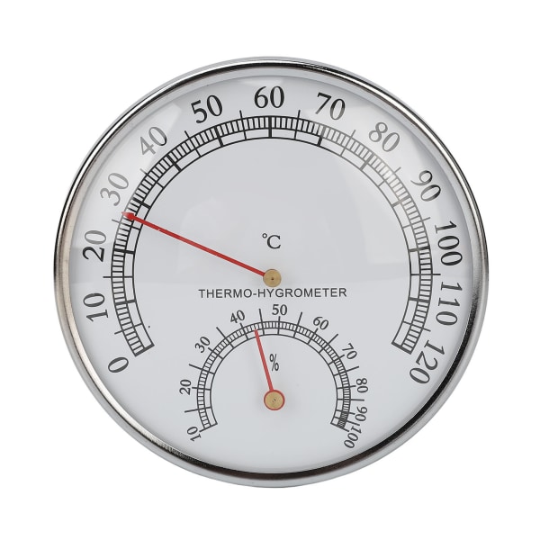 Termohygrometer 2 i 1 0-120°C Bastu Rumstermometer Hög noggrannhet Klarskala mekanisk inomhushygrometermätare