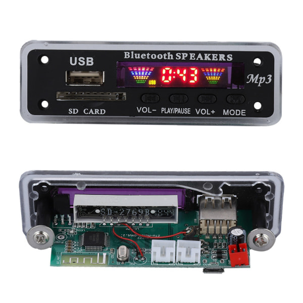 SDM01Bt U-DX Bluetooth 5.0 4 farver skærm MP3 FM APE FLAC Decode Board Modul (sort)