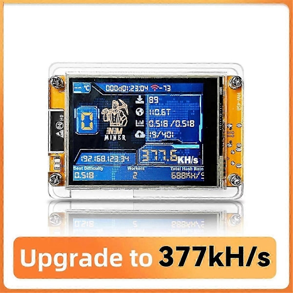 NMMiner NerdMiner V2 Hashrate 377KH/S ESP32 2.8 Tuuman Älynäyttö Krypto Solo Arpajaislouhija BTC Lo