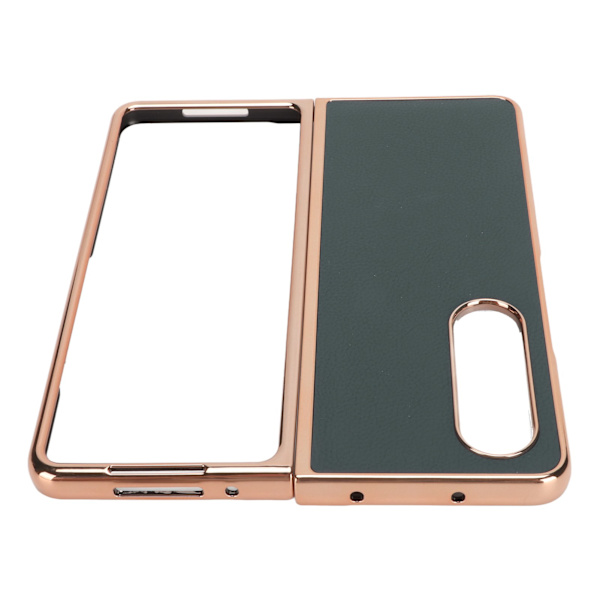 Fodral för Samsung Galaxy Z Fold 4 Nano Plating Äkta läder Reptåligt Grönt