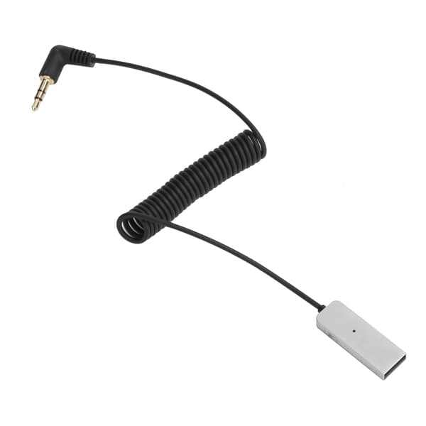 Bil/Hjem Bluetooth 5.0 Spolekabeladapter USB-mottaker Mini 3,5 mm Aux Audioadapter Svart
