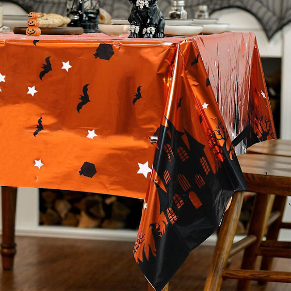 Halloween-Dukset - 10 st, 72x72 tum, Läskigt Tema, Tvättad Duken för Fest, Picknick, Middag Dekoration
