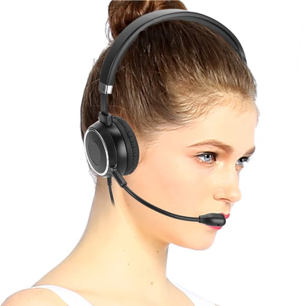 Telefon Trafikk Øretelefon Call Center Kommunikasjon Datamaskin Headset USB Ledningskontroll Klar Lydkvalitet Hodetelefon