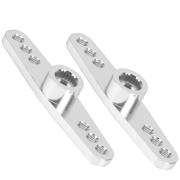 2 kpl 25T alumiiniseos CNC RC ohjaustehoservon varsi Yleiskäyttöinen 1/10 RC-autolle Hopea