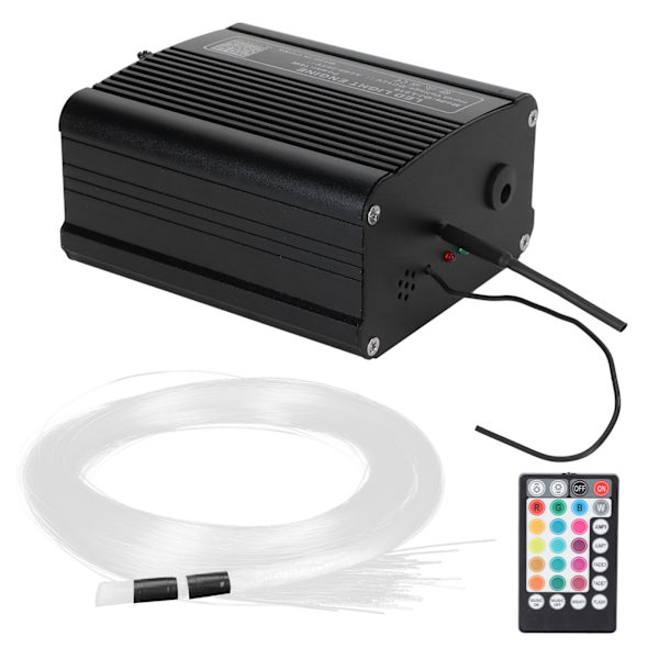 16W fiberoptisk ljus RGBW LED-takljussats APP-kontroll med 2m fiberoptisk kabel