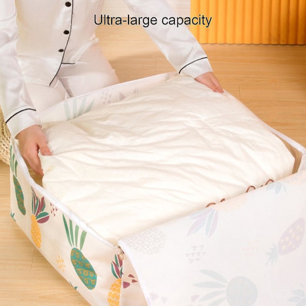 Åndbar Quilt Opbevaringspose med Lynlås - Vliesstof Tæppe Organizer L Elk
