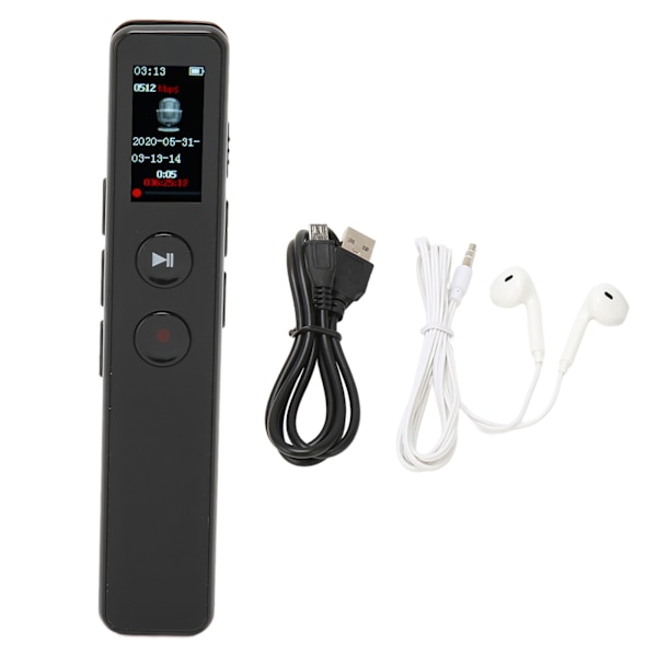 Digital Diktafon Mini Omnidirektionel Pickup DSP Støjreduktion MP3 Afspiller HiFi Bærbar Optager til Foredrag 16GB