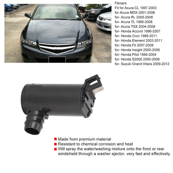 Vindusviskervaskerpumpe passer til Honda Accord 1986-2007 38512-SDA A01