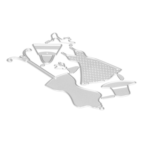 2 stansformar för prägling och skärning i kolstål med klädhängare-design för DIY-skrapbok