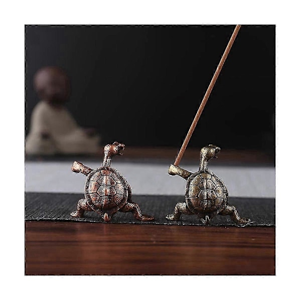 Linje Røgelsespind Holder Stativ Aromaterapi Stativ Meditation Skildpaddeformet Base Mini Metalstøtte S