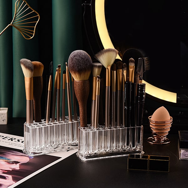Eyeliner-holder Organizer til kvinder 26 slots Transparent Lip Liner Organizer Eyebrow Pencil Organizer til Makeup Brushes