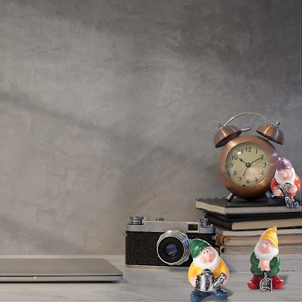 7 stk. Resin Miniature Fe Statuer Fe Have Mini Dværg Statue til Bordplade og Have Dekoration