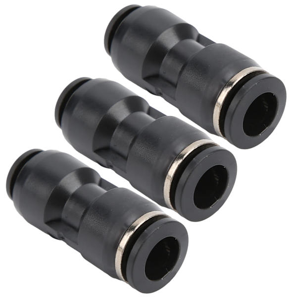 10 stk. Pneumatisk Reducer Connector Rustfrit Stål Resin Sort Lige Union Rør Rørfitting PG16-12