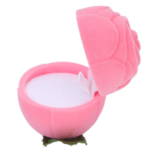 Pink Rose Ringæske Mini Smykker Øreringe Holder Etui til Forlovelsesforslag Bryllup