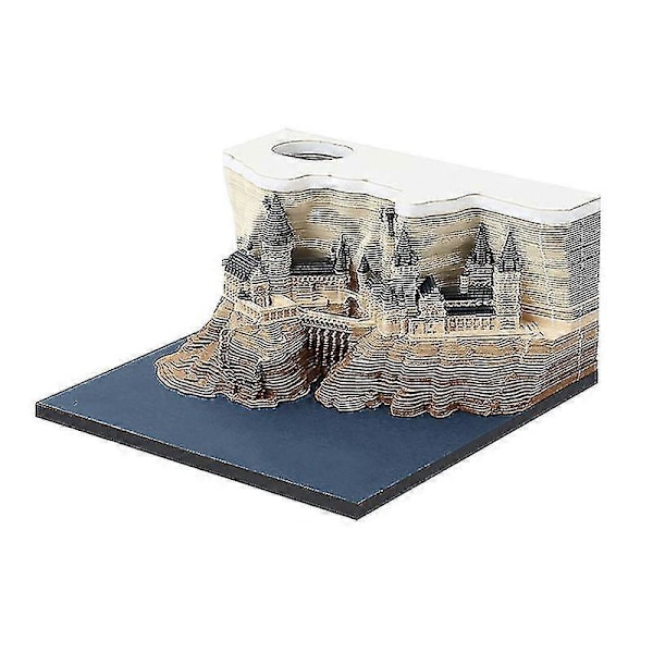 Bordskalender med LED-lampor, 2024 Kalender Memoblock, Kreativ Bordskalender DIY Anteckningsblock, 3D Konstkalender Papperssnideri1