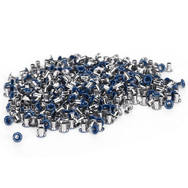 500 st Mässingsöglor 2 mm inre hål Färgglada genomföringar Kit för kläder Skor Väska DIY Crafts Mörkblå