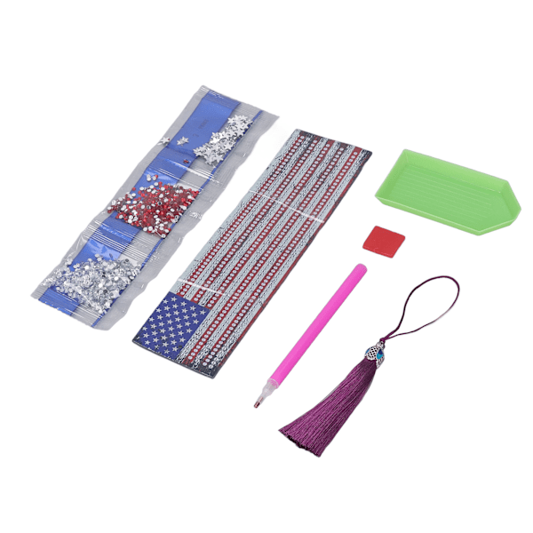 DIY Rhinestones Painting Bookmarks American Flag Marking Reading Progress Rhinestones Painting Bookmarks for Gifts