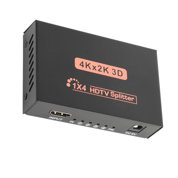 HD Multimedia Interface Splitter 1 ind 4 ud 4K Video Audio Distributor Spejladapter 100-240V US-stik