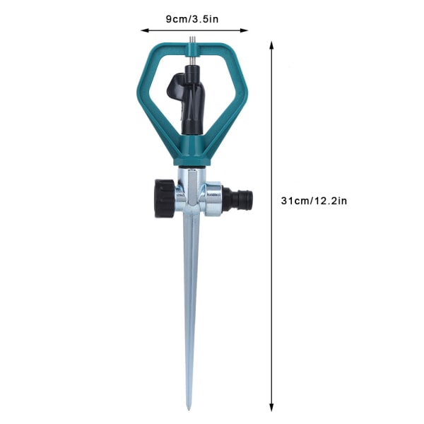 Roterende plænesprinkler til 360 graders have- og gårdvanding