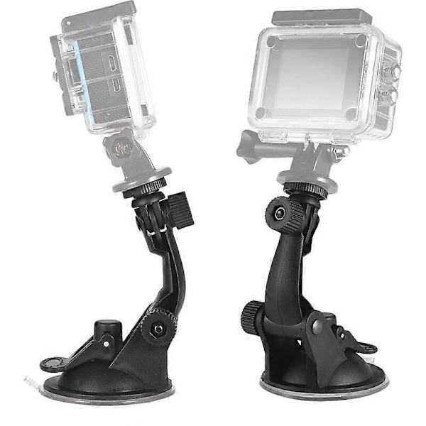 Action-kameran lisätarvikkeet auton imukuppikiinnike + jalustan adapteri GoPro hero 7/6/5/4 SJCAM/YI -kameroille, malli: Musta