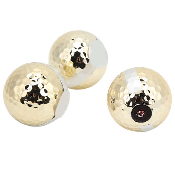 3 stk gullbelagt golfball med bånd - Luksuriøse og elegante golfballer - Gaver til åpningsseremonier og arrangementer