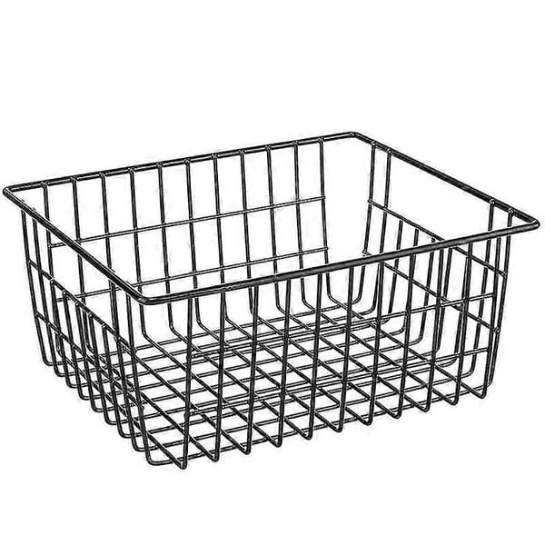 Metal Wire Storage Baskets for Freezer and Refrigerator, 4-Pack Food Storage Baskets with Built-in Svart