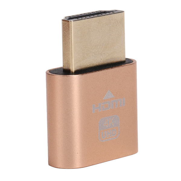 High Definition Multimedia Interface Dummy Plug HotSwappable 4K Display Emulator (Guld)