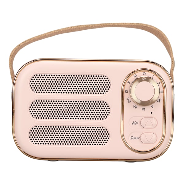 Bluetooth-kaiutin, stereo HiFi -ääni, USB-lataus, retro, kannettava langaton kaiutin kotiin ja matkoille, vaaleanpunainen