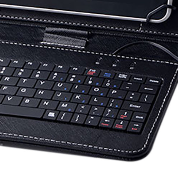 Langallinen näppäimistökotelo Tekonahkaa Kannettava näppäimistö Tablettisuojakuori Toimistoon Liiketoimintamatkoille TYPE C -sovitin Androidille Yleiskäyttöinen 10,1 tuumaa