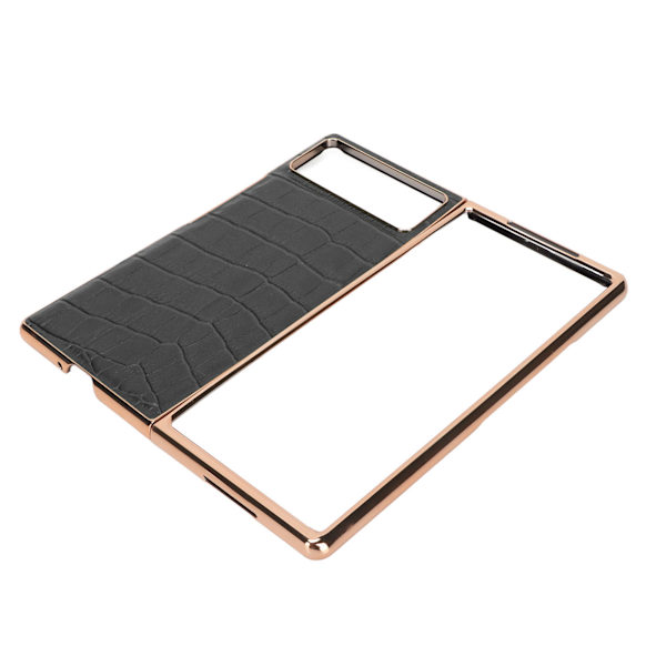 Vikbart phone case för Xiaomi MIX Fold 2 Nanoläder Crocodilian Pattern Anti Scratch Case Svart