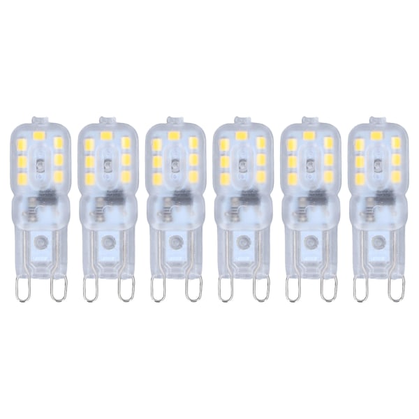 G9 glödlampa Dimbar ögonskydd Energisparande 14 lysdioder 3W glödlampa för ljuskrona bordslampa 6 st naturligt ljus 220V