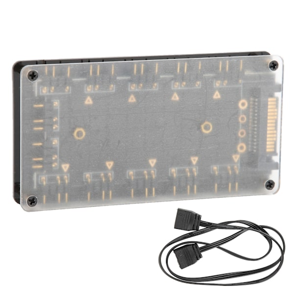 Fan Hub Splitter til ASUS/MSI AURA Motherboard RGB 5V 3‑Pin 10‑i‑1 Interface Udvidelse