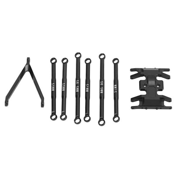 6 stk. trækstangsæt til SCX24 Aluminiumlegering Letvægts Ekstraordinært design 1/24 trækstangsæt til Axial SCX24 RC bil Sort