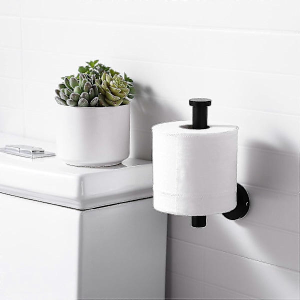 Sort Toiletpapirholder Rustfrit Stål Vægmonteret Toiletpapirholder Til Badeværelse Zekai