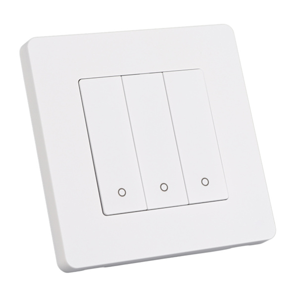 3 Gang Smart Control Panel APP Timing Intelligent Switch Panel Rebound Type AC100‑240V Hvid