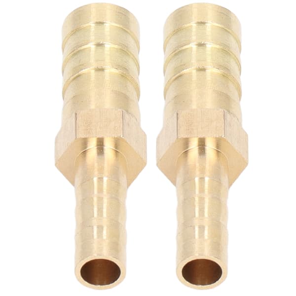 2 stk. Barbed Fitting Splicer Messing Slange Barb Redusering Sekskant Reduserende Barbed Kobling 10mm(3/8in) til 6mm(1/4in)