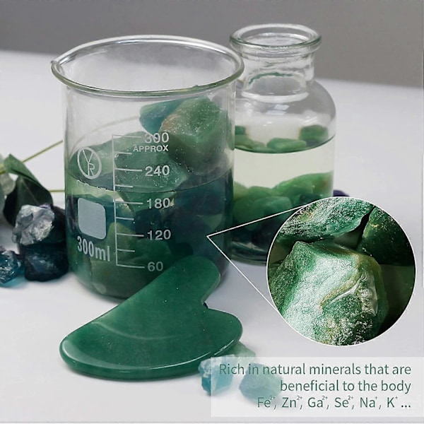 Gua Sha -kasvohoitotyökalu, luonnollinen jadekivinen Guasha-lauta SPA-akupunktiohoitoon ja triggerpisteiden käsittelyyn, Gua Sha -raapimishierontatyökalu (vihreä)