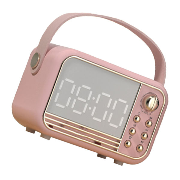 Retro bärbar Bluetooth-högtalare trådlös mini Bluetooth-högtalare klassisk retro musikspelare ljudstereo rosa