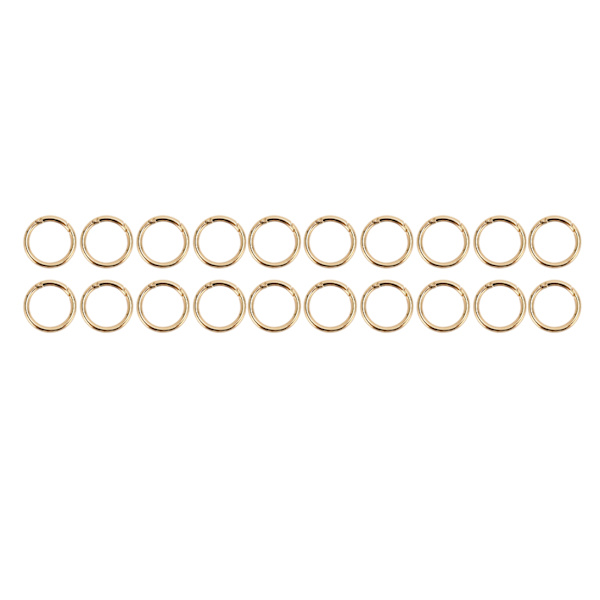 20 st fjäder O-ringar 1,57 tum diameter 0,2 tum tjock stark koppar säker stängning fjäder spännen för handväska smycken DIY guld färg