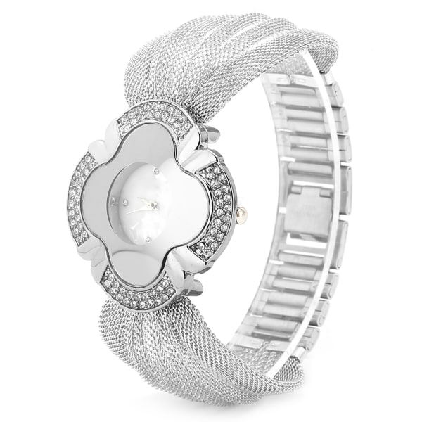 Flower Shape Urtavla Kvinnor Watch Wide Mesh bälte Quartz Elegant Watch för kvinnor