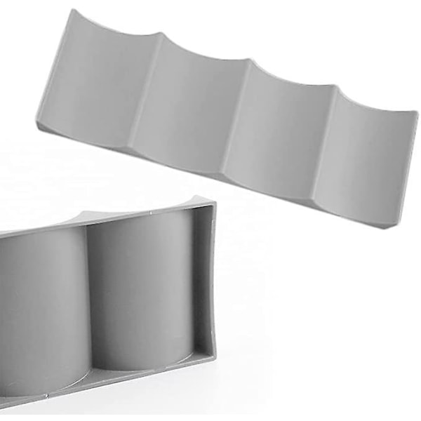 Flaskeholder til kjøleskap, 2 stk. Flaskeoppbevaringsmatte, stablebar vinstativ i plast, vinylle, flaskeholder for kjøkken, hvit/grå