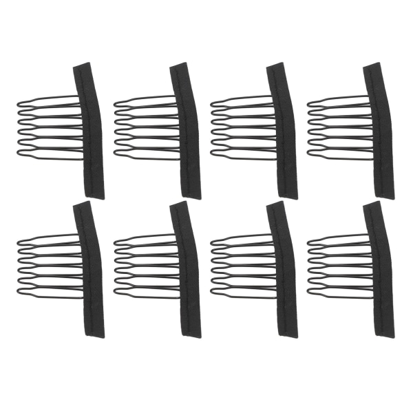 100 STK Parykk kamklemmer rustfritt stål 6 tenner hårstykke Nettinghette Snaps Forlengelse hårklips