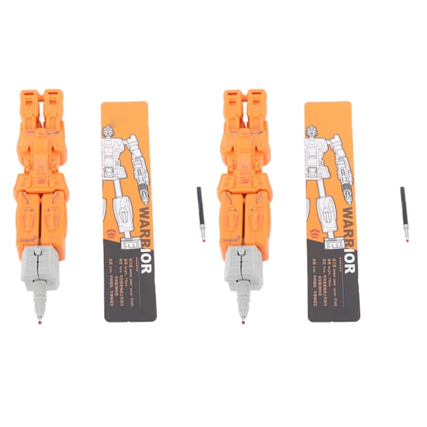 2Pcs Deformation Robot Toy Deformation Robot Pen Disassemble Student Study Stationery Orange